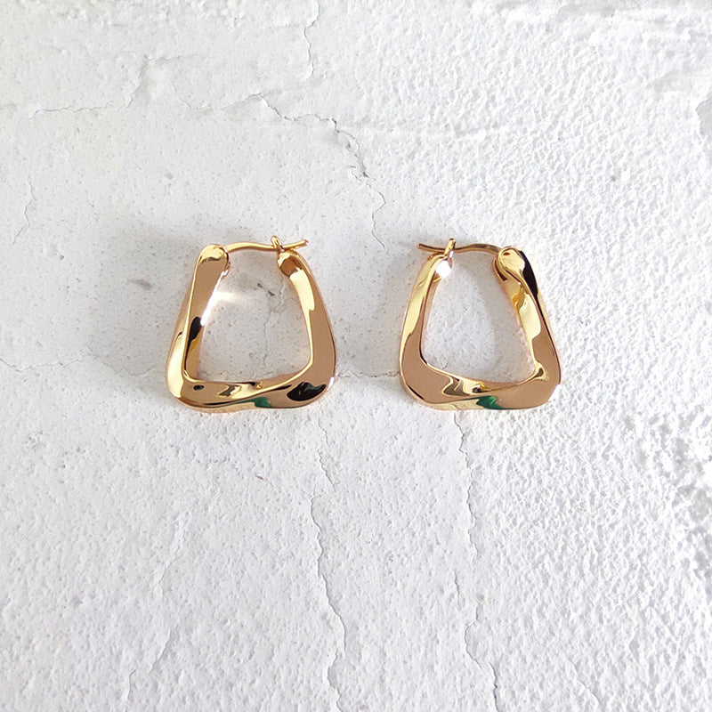 1 Pair Geometric Triangle Copper Plated Earrings