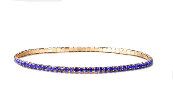 Geometric Elastic Rhinestone Crystal Bracelet 2.0mm Bridal Jewelry