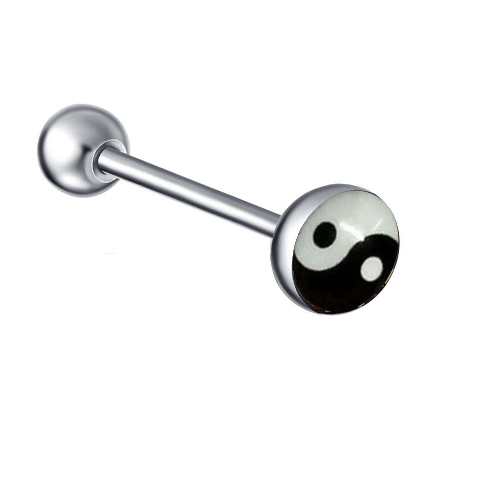 Ethnic Insect Design Stainless Steel Enamel Tongue Barbell