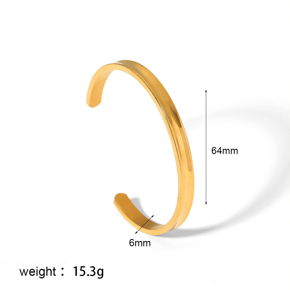 18K Gold Plated Stainless Steel Zircon Star Bangle Bracelet