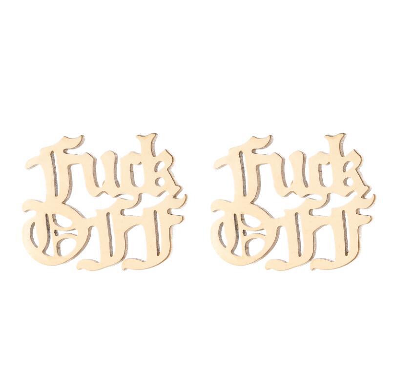 Simple Style Stainless Steel Letter Stud Earrings - Babygirl Angel Design