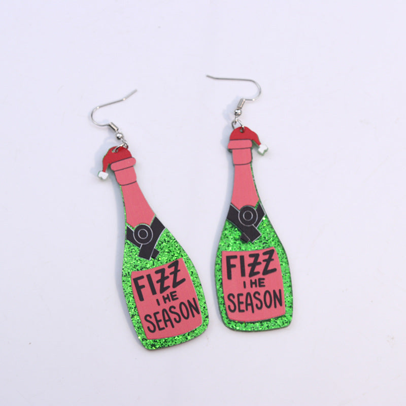 Simple Christmas Tree and Santa Claus Acrylic Earrings Set