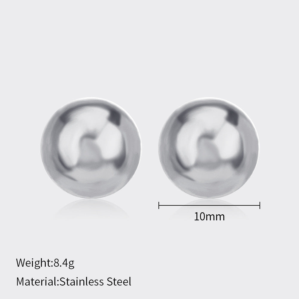 Minimalist Stainless Steel Ball Stud Earrings for Women - 1mm/4mm Round Bead Design