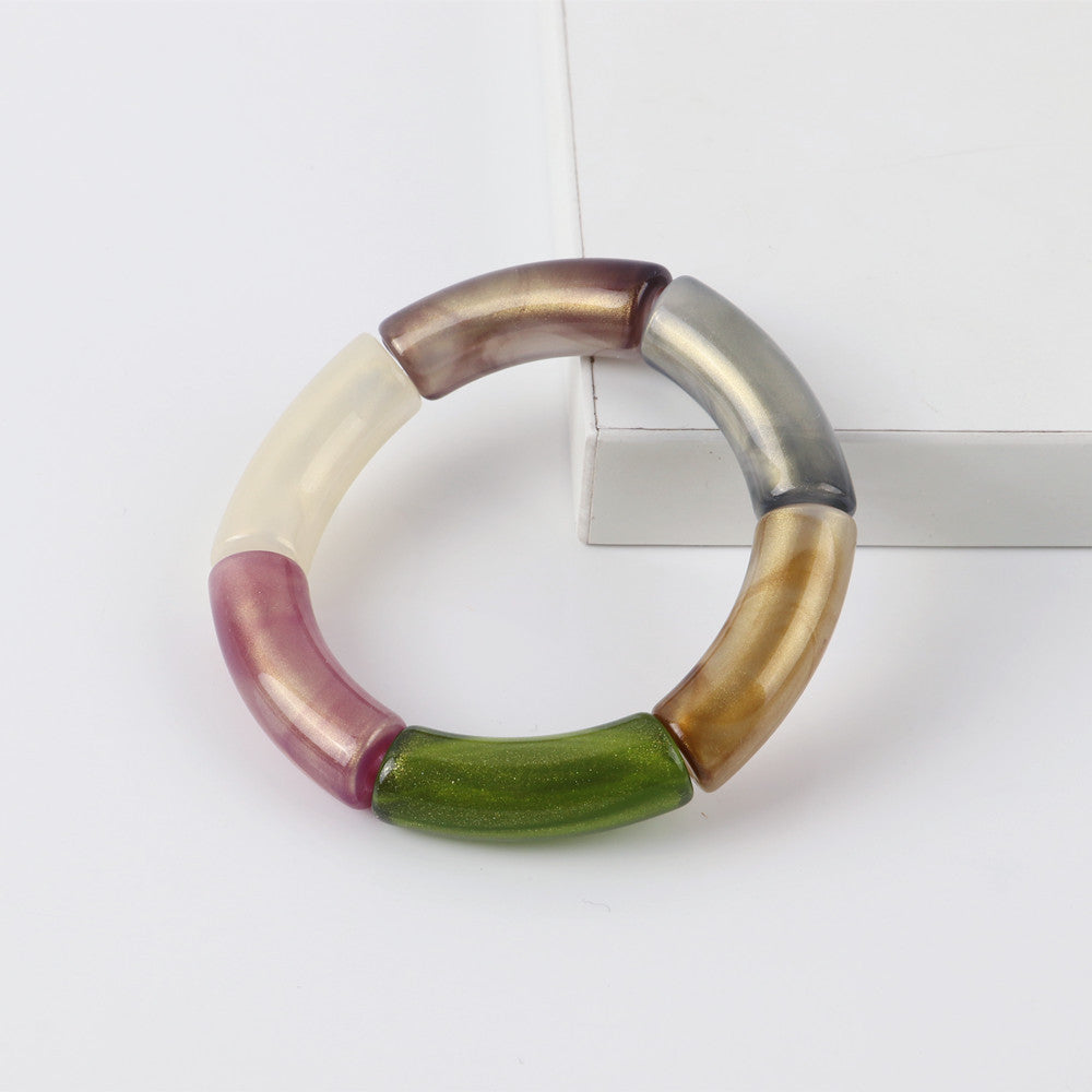 Retro Acrylic Bangle Bracelet Set