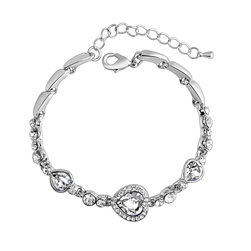 Fashion Heart Shape Crystal Gemstone Bracelet
