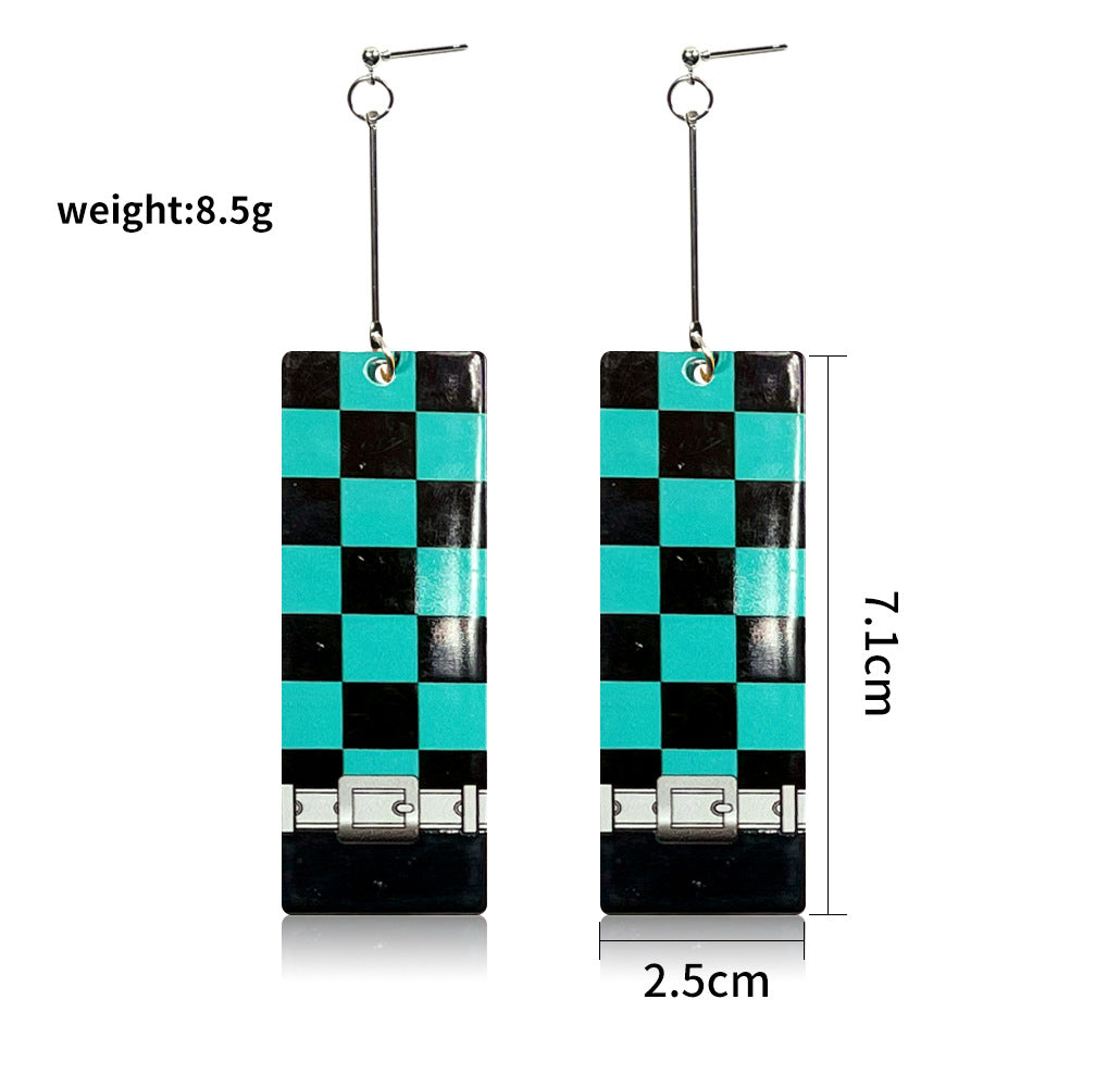 1 Pair Acrylic Rectangle Drop Earrings Inspired by Anime Characters