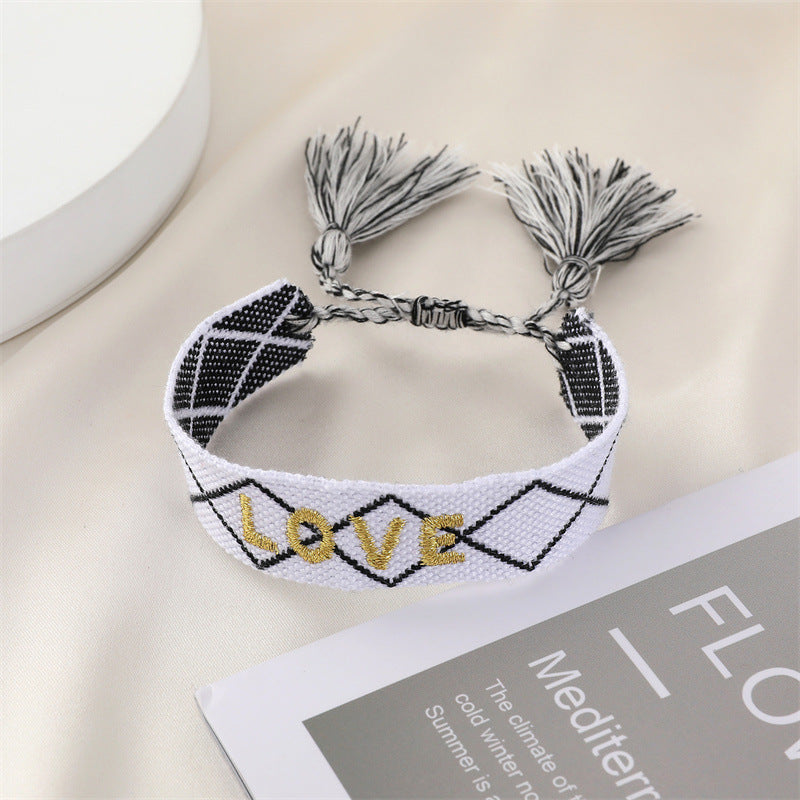 Ethnic Trend Handwoven Embroidery Tassel Bracelet