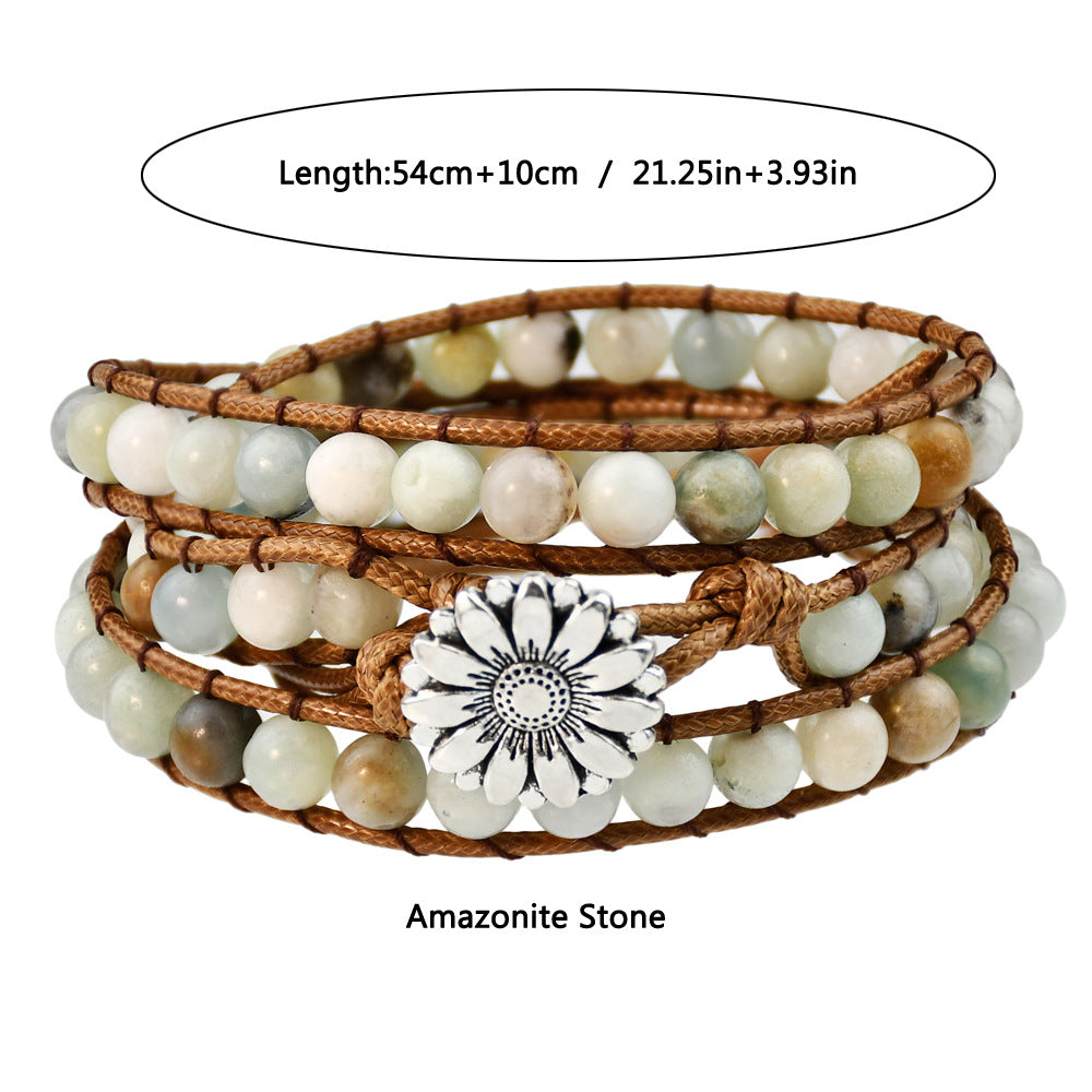 Ethnic Style Natural Stone Beaded Multi-Layer Braided Bracelet