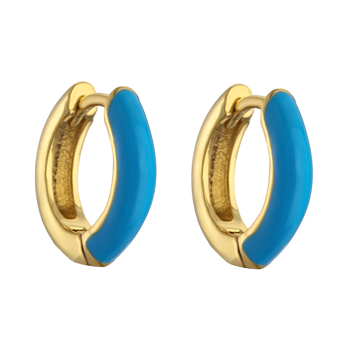 Candy Color Enamel Hoop Earrings for Women