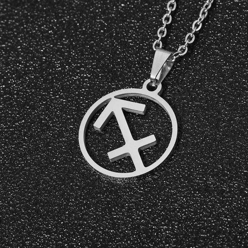 Simple Style Zodiac Stainless Steel Necklace