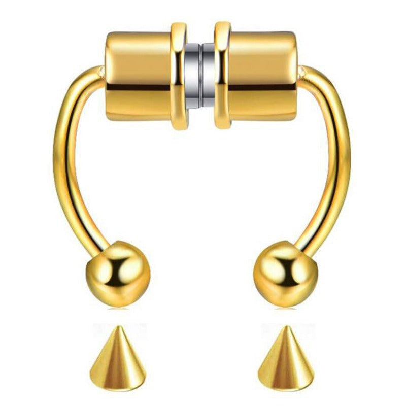 Pastoral Geometric Magnetic Stainless Steel Clip-On Nose Ring
