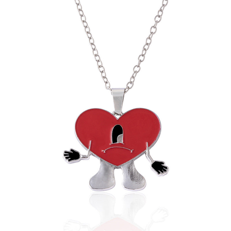Fashion Heart Alloy Chain Unisex Pendant Necklace
