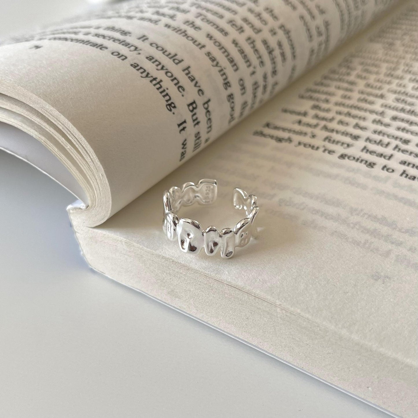 Artistic Minimalist Irregular S925 Sterling Silver Ring for Women