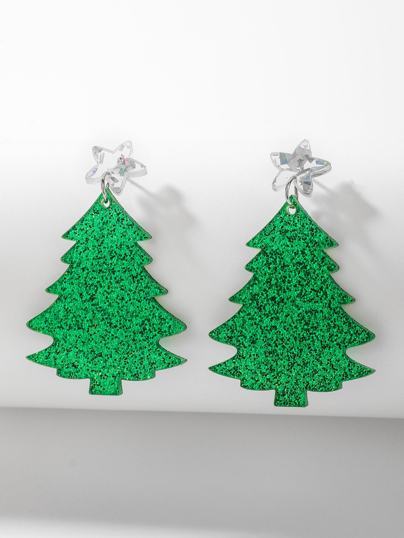 Cute Santa Claus Acrylic Snowflake Drop Earrings - Festive Geometric Design
