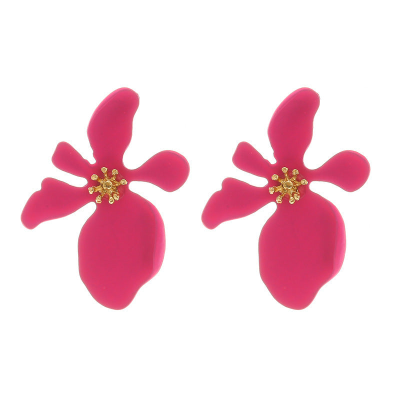 Sweet Floral Acrylic Multi-layer Petal Earrings for Women