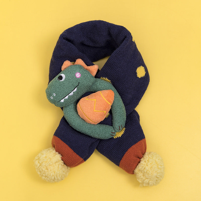 Children's Color Block Beanie and Scarf Set - Warm Knit Hat and Neck Warmer for Ages 1-3
