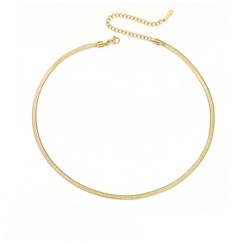 Wholesale Stainless Steel Bracelet and Titanium Steel Snake Chain Necklace Set