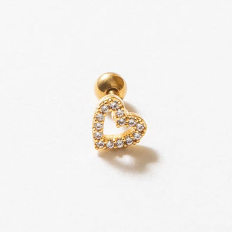 Sterling Silver Zircon Inlay Stud Earrings for Women