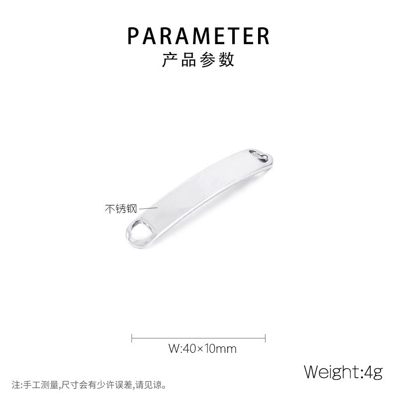 "Stainless Steel Rectangle Double Hole Curved Bracelet DIY Jewelry Accessories"