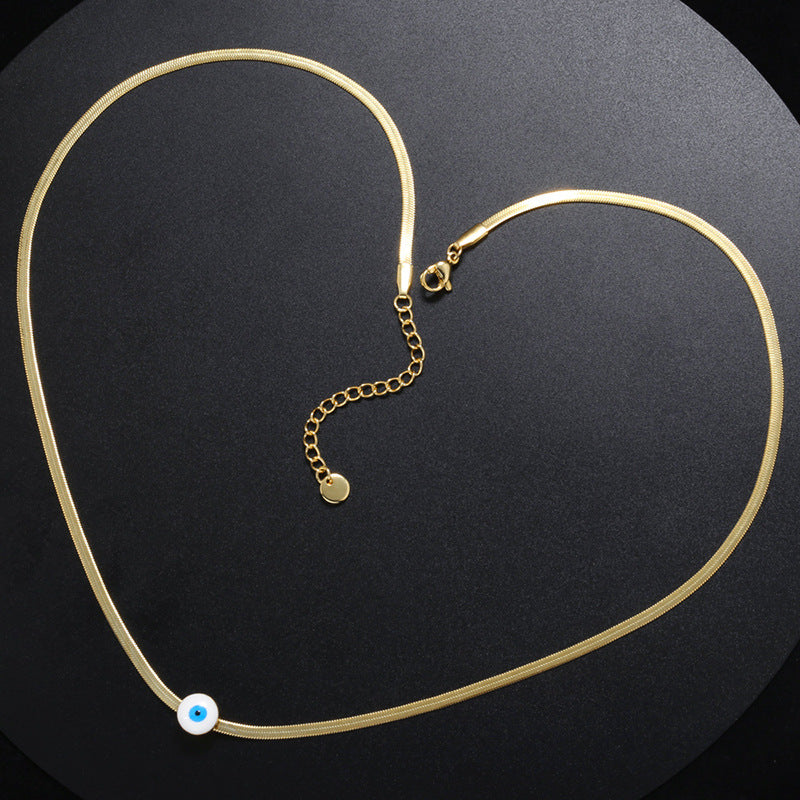 Fashion Devil's Eye Stainless Steel Blade Pendant Necklace