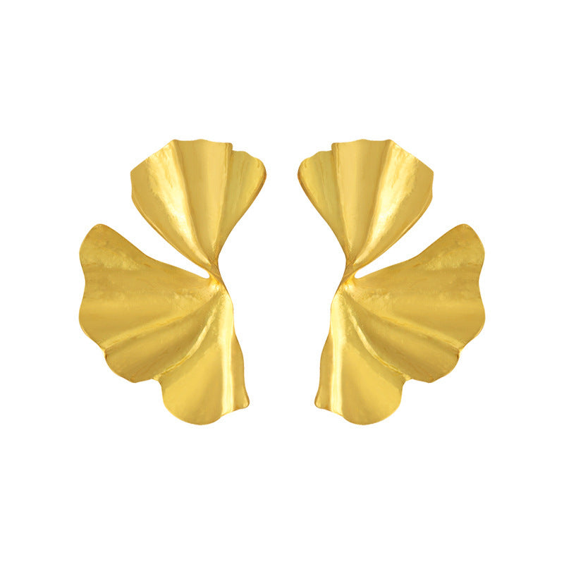Elegant Irregular Gold Plated Alloy Drop Earrings