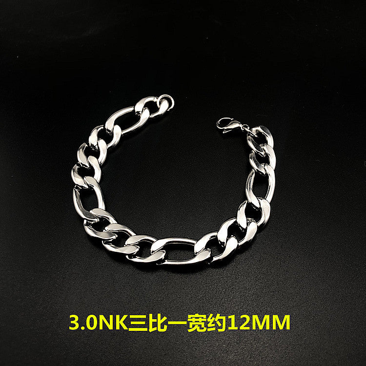 Hip-hop Stainless Steel Titanium Plated Bracelet for Men and Women