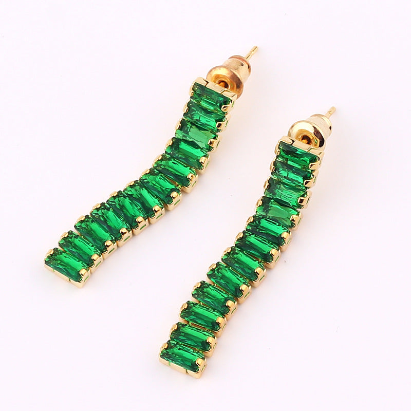 Elegant Zircon Tassel Bowknot Copper Earrings