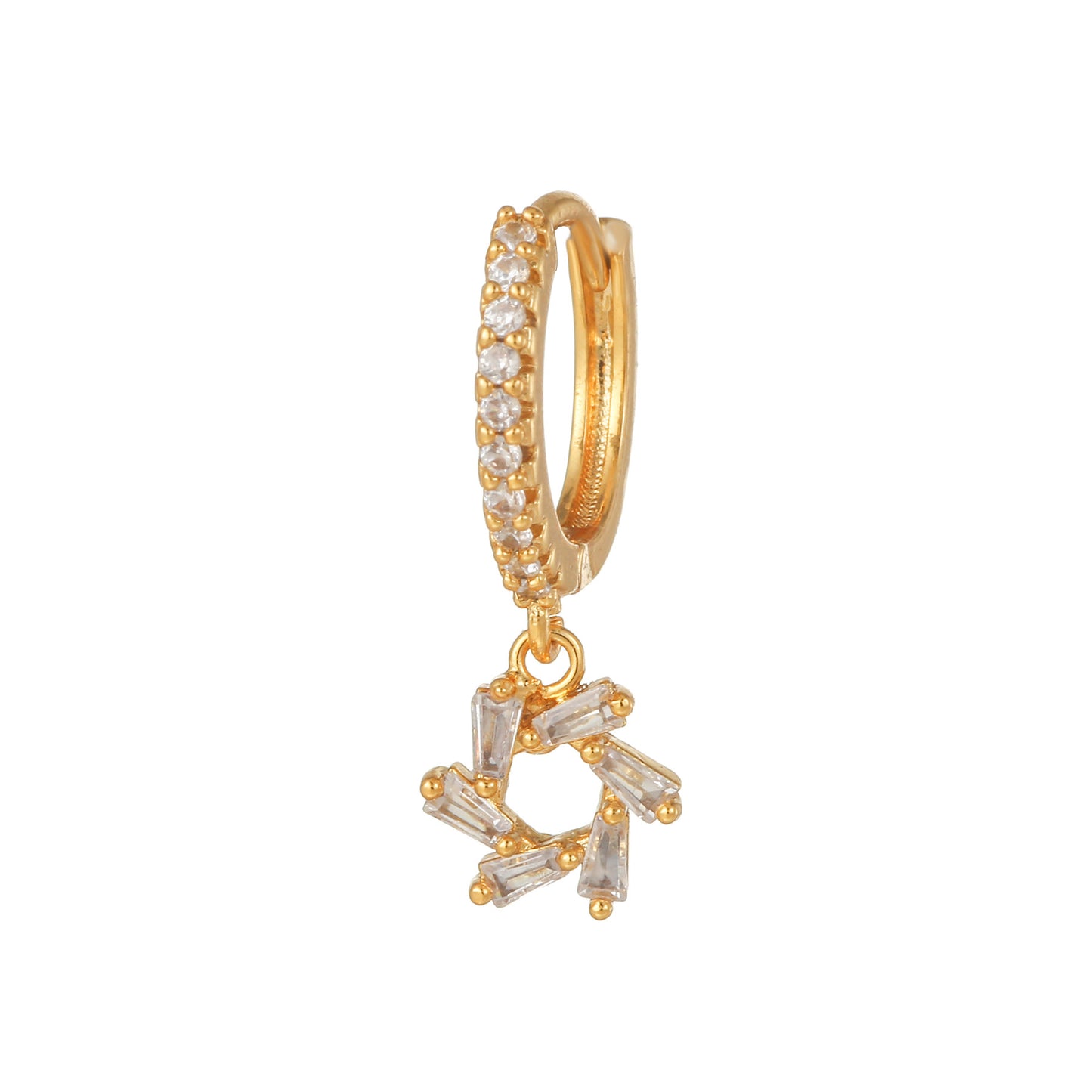 Fashion Butterfly Zircon Brass Drop Earrings with Heart Design