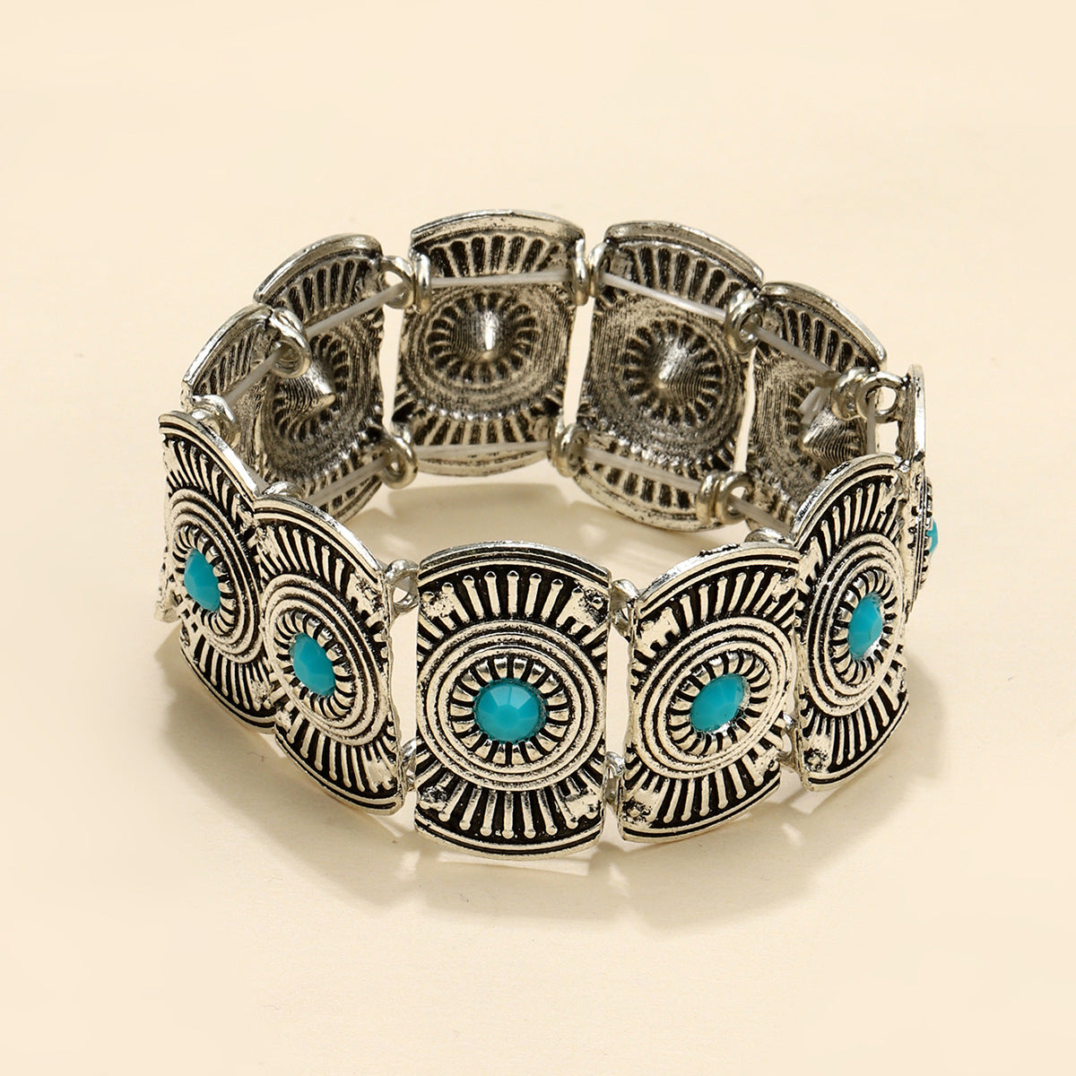 Bohemian Geometric Alloy Turquoise Women's Bangle Bracelet