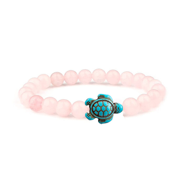 Retro Tortoise Turquoise Agate Tiger Eye Unisex Stretch Bracelet
