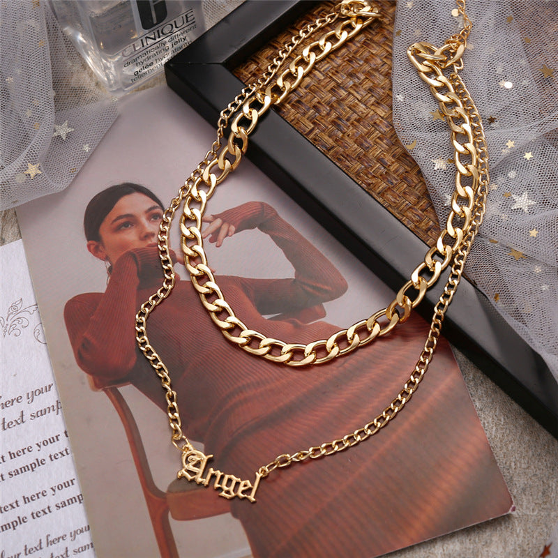Fashion Snake Pendant Double Layer Alloy Necklace
