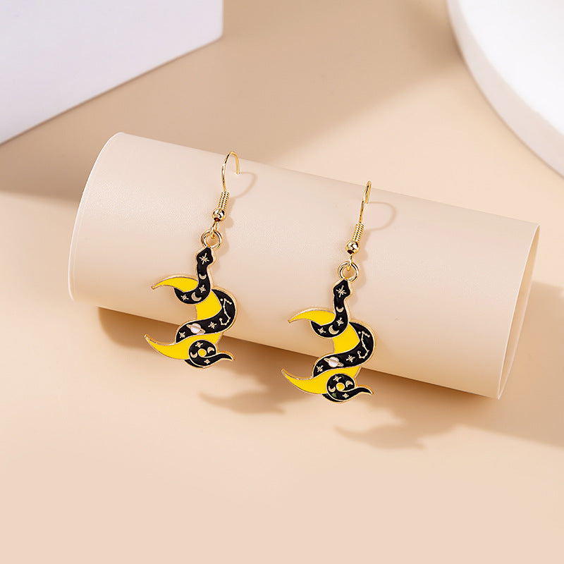 Cute Cartoon Animal Earrings - Cat, Snake, Moon, Eagle, Skull Design