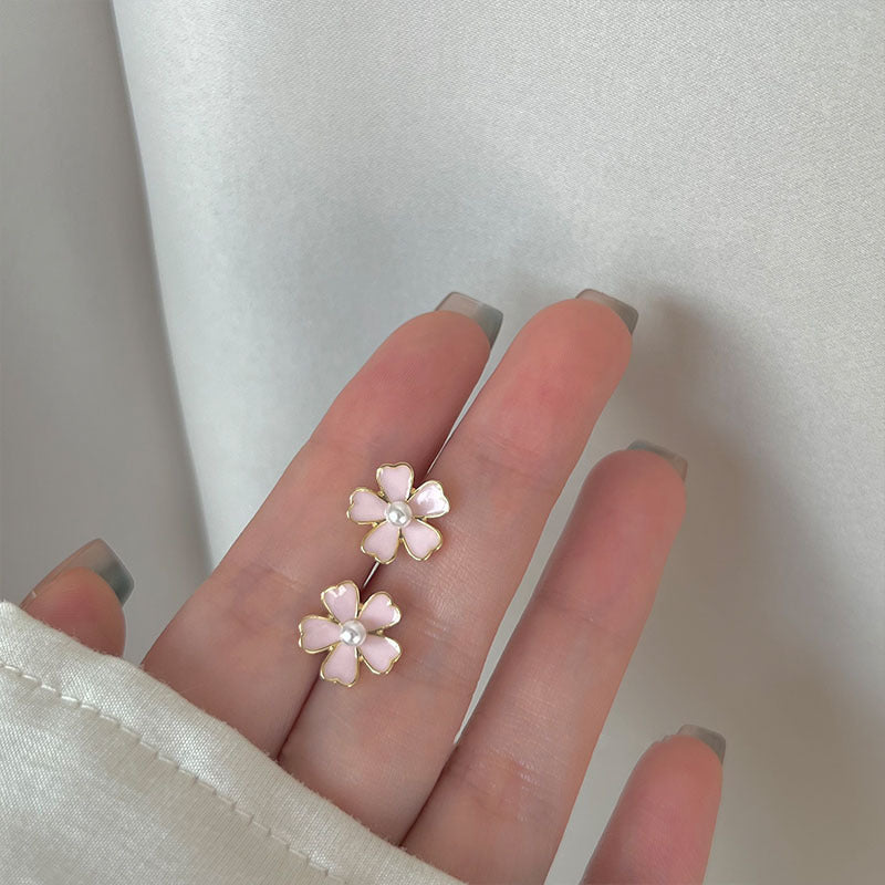 Elegant Bow Knot Shell & Rhinestone Flower Butterfly Women's Earrings - 1 Pair