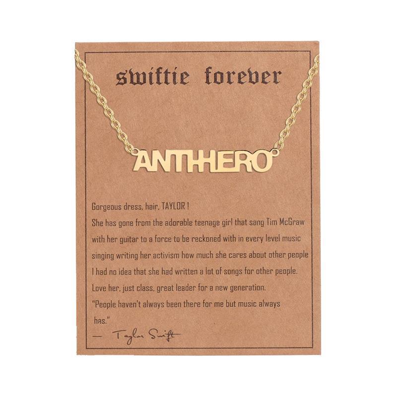 Simple Letter Stainless Steel Pendant Necklace - Gold Plated Fashion Accessory