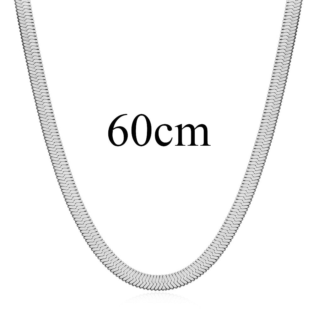 Wholesale Minimalist Stainless Steel Flat Snake Chain Necklace 4mm