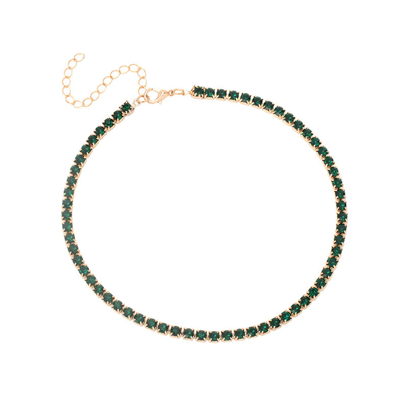 Minimalist Rhinestone Stacking Choker Necklace for Women