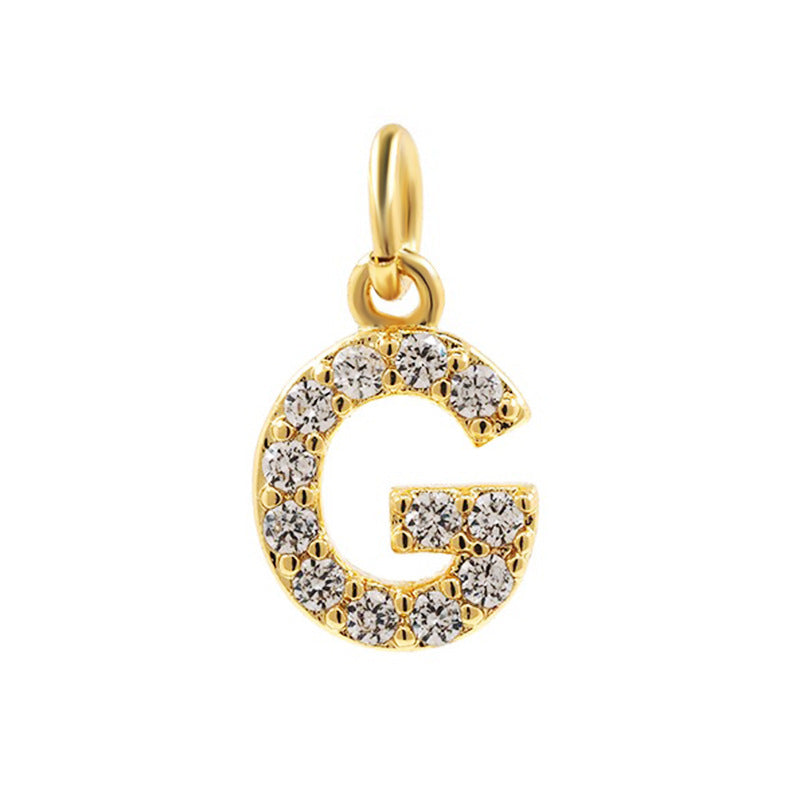 Bohemian 18K Gold Plated Alphabet Necklace with Zircon Charms