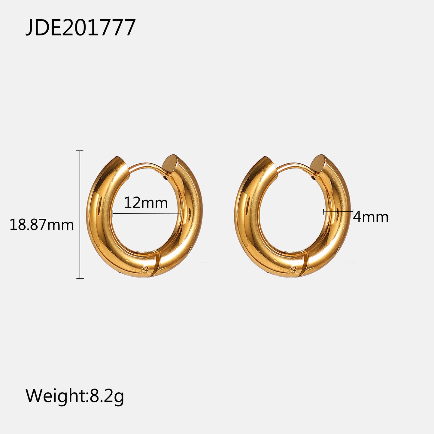Minimalist 18k Gold-Plated Stainless Steel Gold and Silver Hoop Earrings