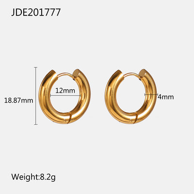 Minimalist 18k Gold-Plated Stainless Steel Gold and Silver Hoop Earrings
