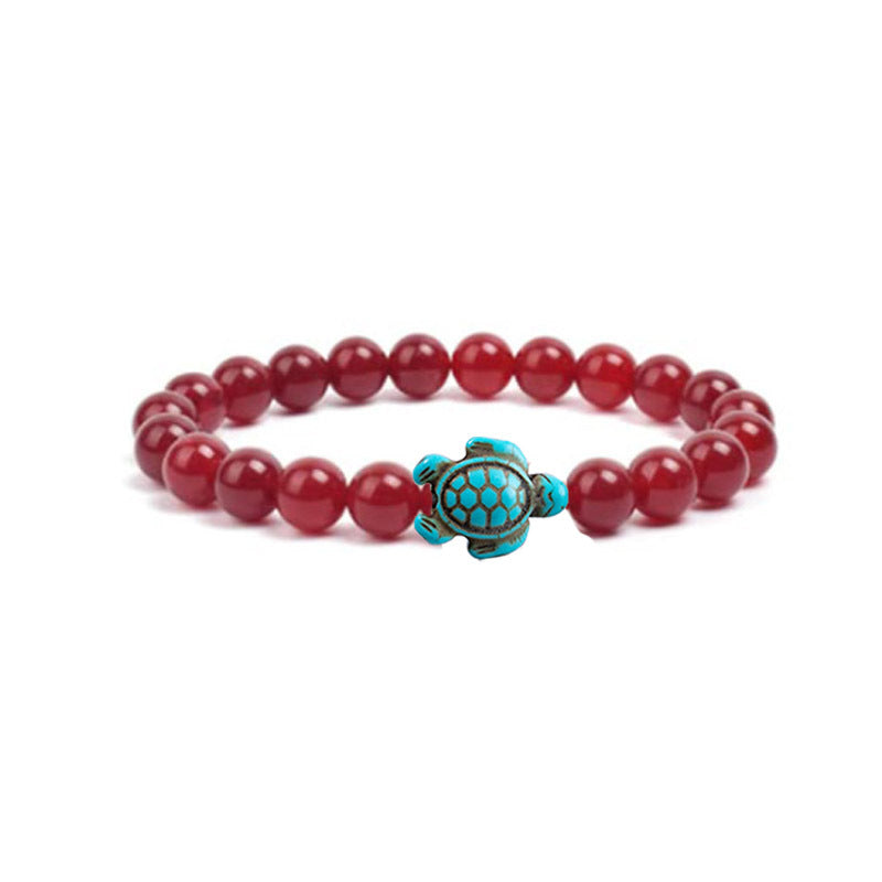 Retro Tortoise Turquoise Agate Tiger Eye Unisex Stretch Bracelet