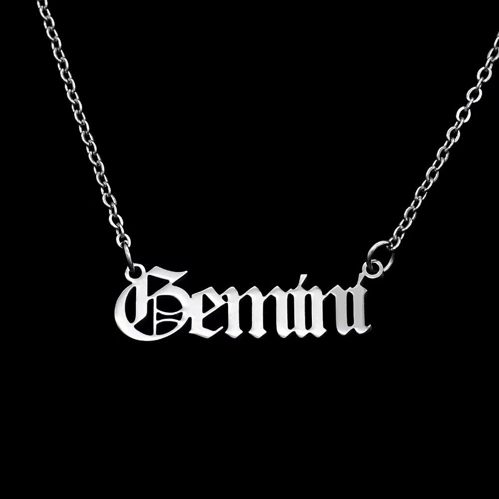 Fashion Zodiac Stainless Steel Pendant Necklace