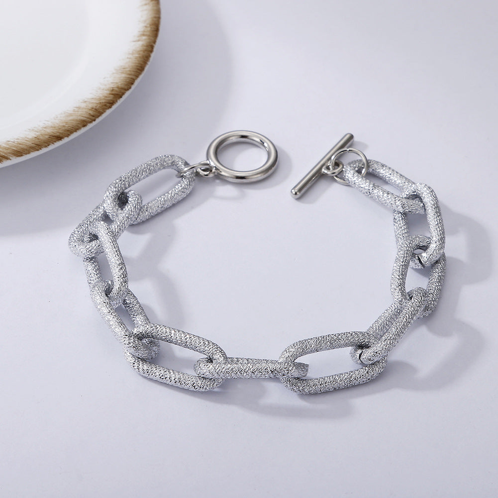 Retro Matte Multicolor Twist Chain Bracelet