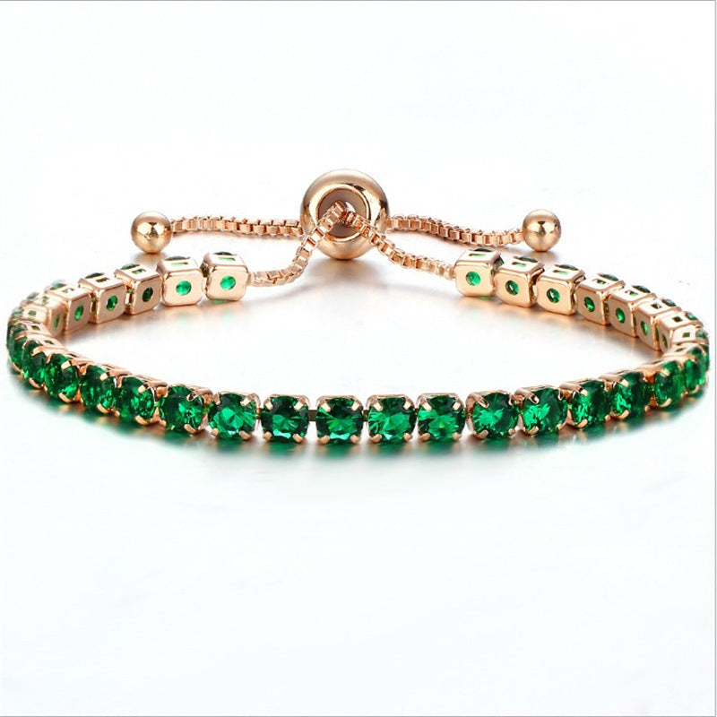 Fashion Geometric Zircon Tennis Adjustable Bracelet