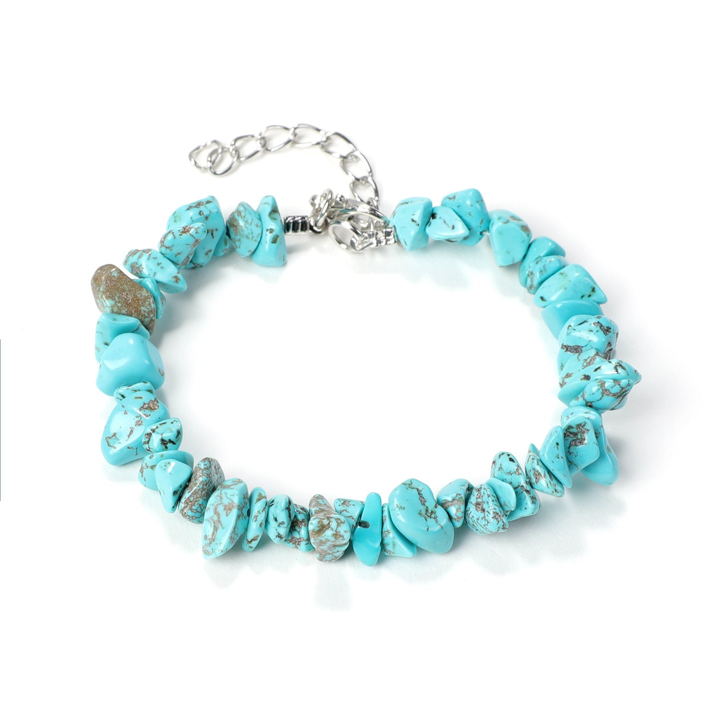 Irregular Natural Stone Crystal Beaded Bracelet with Lobster Clasp
