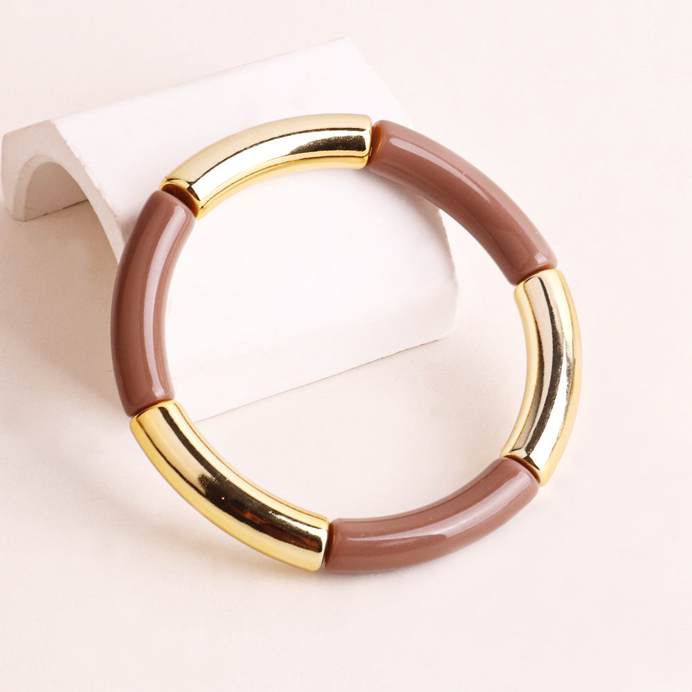 Fashion Acrylic Women's Bangle Bracelet - Multicolor Elastic Design