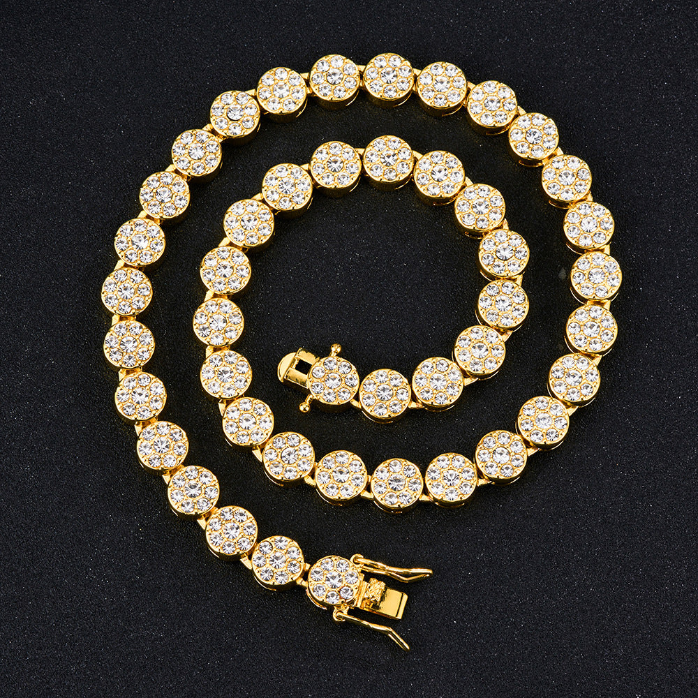 Miami Cuban Link Necklace & 9.5mm Round Geometric Hip Hop Anklet Bracelet