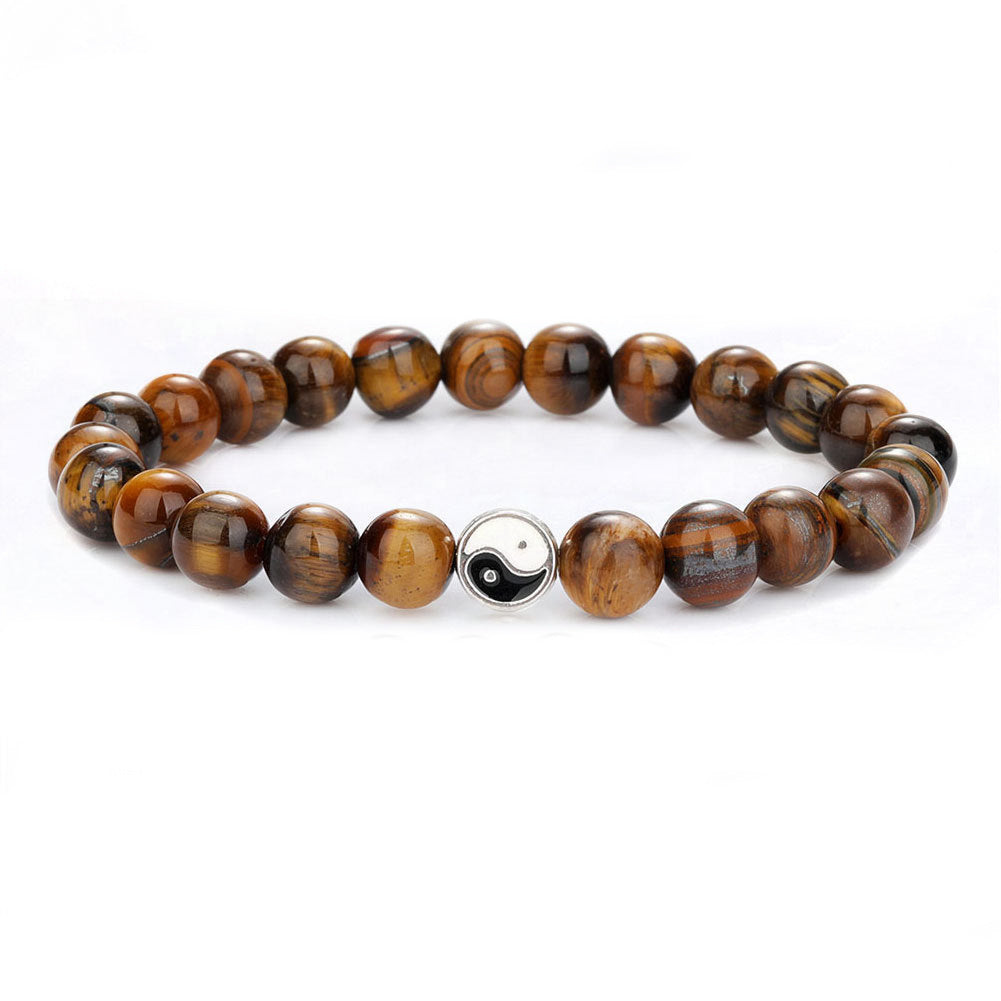 Copper Geometric Bracelet Set - Black Matte & White Turquoise Beaded Couples Bracelets