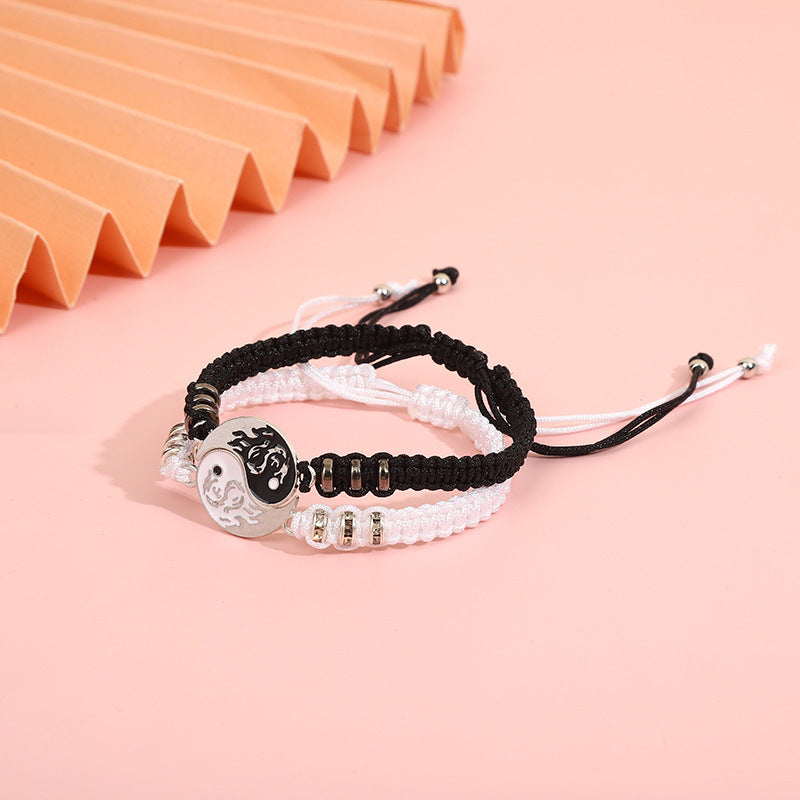 Simple Style Unisex Alloy Rope Bracelets - Yin Yang Design