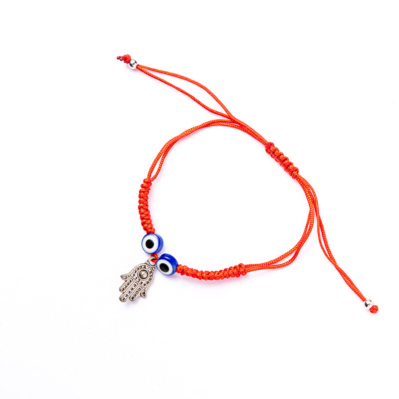 Ethnic Evil Eye Palm Cotton Thread Braided Unisex Bracelet