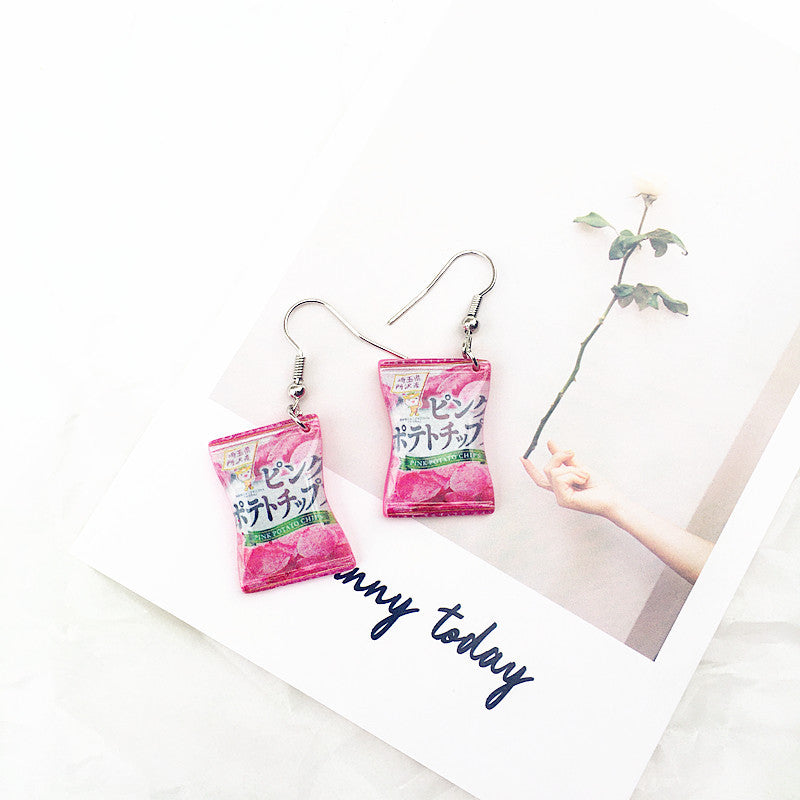 1 Pair Novelty Food Resin Women's Drop Earrings - Creative Handmade Fun Snack Dangle Jewelry